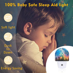 sndheke Northern Lights and Forest Night Light for Kids,Milky Way Galaxy Trees Night Light Plug in with Dusk to Dawn Sensor,0.5w Energy Saving Nightlight for Hallway Stairway Kitchen Bedroom