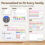 Digital Calendar Touch Screen 10 Inch, Electronic Calendar Chore Chart for Family Monthly/Weekly/Daily Planner, Smart Calendar for Home Organization, Desk Mount and APP Control