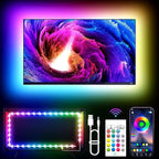 KANTUTOE TV LED Lights, 11.5ft LED Lights for 32-55 Inch TV, RGB TV Backlight Behind with Remote, Music Sync Bluetooth APP Control Strip Lights USB Powered for Bedroom, PC, Gaming Monitor