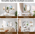 GLASHOM Frameless Bathroom Mirror, 30x40 inch Frameless Wall Mirrors Beveled Edge Wall Mounted, Oval Mirror for Bathroom, Living Room, Over Sink, Entryway Mirror Horizontal or Vertical
