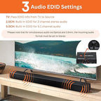 4K 60Hz HDMI Audio Extractor Converter SPDIF + 3.5MM Output Supports HDMI 2.0, HDCP 2.2, 1080P@120Hz, 1080P@144Hz, Dolby Digital/DTS Passthrough CEC, HDR10 by J-Tech Digital [JTD18G-H5CH]