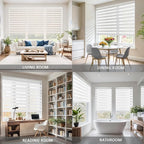 COOLWINDS Motorized Zebra Blinds for Windows Cordless Electric Curtains with Remote Control Blackout Shades Custom Smart Blinds Compatible with Alexa Google Home(Light Filtering White,W46 X 72in)