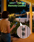 BN-LINK Outdoor Light Timer, Waterproof Plug-in Dusk-to-Dawn Controller with 3 Grounded Outlets for Christmas & Halloween String Lights, 15A 1/2HP, ETL Listed, 100 ft RF Range, Remote Included