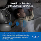 Tapo 1080P Indoor Pan/Tilt Wired Security Camera - Works as a Baby & Pet Monitor, Motion Detection, 2-Way Audio, Siren, Night Vision, Subscription-Free Local Storage or Optional Cloud, Black, C201