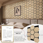 ARMURO Hexagon Wall Panels - 4 PCS Wood Panels for Wall - Natural Oak Wood Veneer Hexagon Sound Panels - Sound Absorbing Panels for Walls and Ceiling (23.8" W x 29" L)