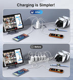 60W Fast Charger Block,2-Pack USB C Wall Charger,5-Port Dual 30W PD Charging Adapter+QC 3.0 Wall Plug Multiport Total power 60W Type C Charging Cube Brick For iPhone 17/16/15/14/13/Pro Max,iPad,Galaxy