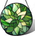 CRISGIF Stained Glass Window Hanging - Ireland Green Suncatcher for Doors Garden Patio Sun Catchers Decor Mother's St. Patrick's Day Birthday for Women Men Mom Nana Friend 6.3 in