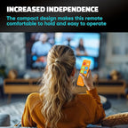 EZclicker TV Remote for Seniors, Extra Simple Big Button Remote (Orange) Works with Major TV Brands, NOT for Streaming (2xAAA Batteries Not Included)
