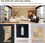 ARMURO 4 Packs Acoustic Wall Panels - Self-Adhesive 3D Wood Slat Wall Panel- Peel and Stick Sound Absorbing Panels for Noise Reducing - Feature Wall Decor for Home & Office