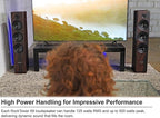 Rockville RockTower 68D 400W Passive Tower Speaker 8 Ohm, Deep Bass, High-Fidelity Sound, Sleek Dark Wood Design, for Home Audio Enthusiasts