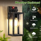 2-Pack Upgraded Motion Sensor Outdoor Wall Lights, Dusk to Dawn Porch Lights Outdoor Wall Sconce Lantern, 3 Lighting Modes Exterior Lighting Fixtures, Bronze Outside Lights for House Front Door Garage