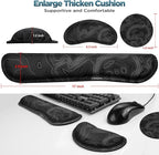 Gimars Enlarge Silky and Superfine Fabric Gel Memory Foam Keyboard Wrist Rest Set, Ergonomic Keyboard Mouse Wrist Support for Typing Pain Relief, Comfort for Office, Gaming, Computer-Map Pattern
