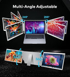 FOPO Portable Monitor for Laptop - 16” FHD 1200P Triple Monitor Laptop Screen Extender with HDMI and USB-C Connectivity for Effortless Multitasking-S11