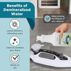 Steam & Go Demineralized Water Cleaning Solution for Floor & Multi-Surface Steam Cleaners - Compatible for All Steam Mops - Eucalyptus Mint Scent, 32 oz