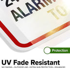 Warning 24 HR. Monitored Alarm Connected To Police Sign, 18x24 Inches, 3M EGP Reflective, Rust Free .080 Aluminum, Fade Resistant, Made in USA by My Sign Center