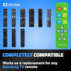 Samsung Replacement TV Remote Compatible with Samsung TV's ONLY (Green) Big Button TV Remote Control, Simplified and Easy to Use (2xAAA Batteries not Included)