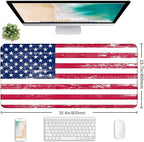 American Flag XXL Extended Mouse Pad, Laptop Pad, Waterproof, Non Slip, Gaming Office and Home Stitching Edge Table Pad 35.4 x 15.7 x 0.12 Inches