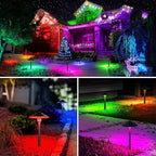 SUNVIE RGBW Low Voltage Pathway Lights 3W Color Changing Landscape Lights 12-24V Multi-Color Path Lights Waterproof for Yard Garden Walkway Holiday Landscape Path Lighting ETL Listed Cord, 4 Pack