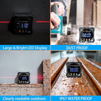 Digital Angle Finder with Electronic Laser - 4-side Strong Magnetic Angle Gauge, Cube Inclinometer with Backlight, Table Saw Miter Protractor, Woodworking Measuring Tool, Level Box for Hanging
