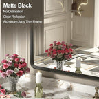 60x36 Black Matte Bathroom Mirror, Large Metal Framed Black Bathroom Vanity Mirror for Wall, Rounded Corner Rectangle Mirror, Anti-Rust, Shatterproof (Horizontally/Vertically)