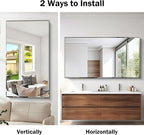 CILIBER Large Beveled Mirror, 30x55 Frameless Beveled Bathroom Mirrors for Over Sink, Upgraded Shatterproof Beveled Frameless Vanity Mirror for Bathroom,Bedroom,Living Room and Entryway