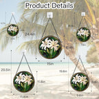 CRISGIF Stained Glass Window Hanging, White Lily Suncatcher for Door Garden Patio Birth Flower Green Plant Sun Catchers Decor Christmas Mother's Day Birthday Gifts for Women Mom Nana Friend 15 in