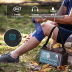 Emergency Weather Radio with AM/FM/NOAA/SW, 5 Ways Powered Solar Hand Crank Alert Radio with LCD Display&SOS, 5000 Portable Radio with Cellphone Charger, Flashlight, Reading Lamp, Headphone Jack