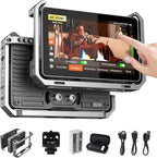 VILTROX DC-X3 2000 Nits SDI Camera Field Monitor Kit with Rig Cage, 4K HDMI 6" Touchscreen On Camera Video Monitor w Sunshade Hood/Battery, 3D Lut 1920X1080 HD Full Waveform Focus Peaking VectorScope