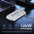 intpw P9R USB C Hub Ethernet, 10-in-1 USB-C Docking Station, Aluminum USB to Ethernet Adapter with 4K HDMI, PD 100W, 1Gbps RJ45, Type-C & 2 A 3.0 5Gbps, 2 Type-A 2.0, SD/TF Slot for MacBook, iPad