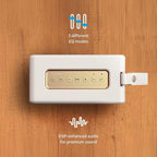 AT&T Essentials Retro 40W Bluetooth Speaker, IPX6 Waterproof, Bluetooth 5.3, LED Light Modes, Bass & Treble Control, 12H Battery, USB-C Charging, Outdoor & Indoor Use, Home Audio System - Cream