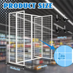 koretech Grid Wall Panels with Wheels, 4 x 5.5Ft Gridwall Panel Display Stand, Sturdy Art Display Panels, Grid Display Stand, White