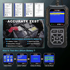 Acclope BT60 Pro Car Battery Tester, Digital Analyzer with Cloud Printing, 6V/12V/24V Battery Checker for AGM, Lithium, Gel Batteries, 100-3000 CCA Range, Automotive Charging System
