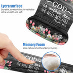 Ergonomic Mouse Pad Wrist Support and Keyboard Wrist Rest Set with Coasters, Non-Slip PU Base, Easy Typing and Relieve Wrist Pain for Home Office Working Studying, Floral Quote Bible Verses Psalm 46:5