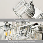 FDPBY Modern 4-Light Chrome Crystal Bathroom Vanity Light Fixtures