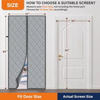 Magnetic Thermal Insulated Door Curtain, Fits Door Size 32" x 80",Durable Oxford Cloth&Thicken Polyester Fiber Fill, Efficient Temperature Control, Durable Construction, Soundproof and Windproof
