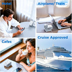 DOACE 220V to 110V Converter for European Travel - 350W Cordless Voltage Converter US to Europe, Power Converter Adapter Combo with PD Chargers for Hair Straightener Shaver Toothbrush Laptop Phone