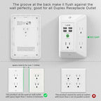 Multi Plug Outlet Surge Protector - Lvetek 3-Sided Power Strip with 5 Outlet Extender and 4 USB Ports(2 USB-C) and Night Light, USB Wall Charger for Home, Office, Travel, ETL Listed, White