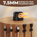 12 Pack Rotatable Cable Clips,Spring Cord Organizer Desk Cable Management Cord Holder Adhesive Phone Charger Cord Clips for Home Office Car Wall Nightstand Accessories Black