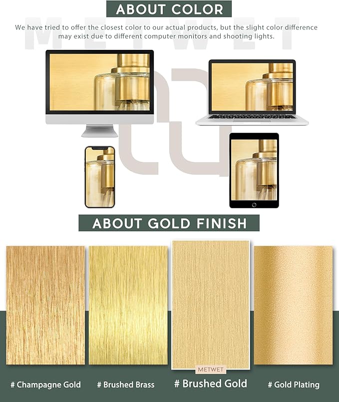 METWET 5-Light Bathroom Light Fixtures, 30 Inch Brushed Gold Vanity Light with Cylinder Clear Glass Shade, Modern Vanity Lighting Fixtures Over Mirror, VL143-BG-5
