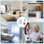 Caregiver Pager Wireless Emergency Button with SOS Alert for Seniors at Home - 38 Melodies 1000+ Feet Range for Elderly Patient Disabled Home Care Life Alert - 1 Plugin Receiver + 1 Transmitter White