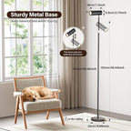 SIBRILLE Spotlight Floor Lamp, Tall LED Standing Lamp with Remote/Touch Control, 2700K-6500K, 350°Rotating Head Standing Lamp, Reading Floor Lamp for Living Room, Bedroom, Office & Wall Art, Black