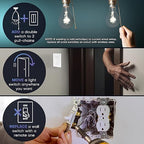 RunLessWire 3-Way Fan & Light Battery-Free DIY Kinetic Wireless Light Switch Kit for Bathrooms & Ceiling Fans: 2 Dual Remote Switches, Both Control 2 5A On/Off Receivers Separately – Light Almond