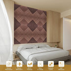 Autorific Acoustic Wall Panels,6 Pack Total Size 72 x 48 Inches,Self-Adhesive Decorative Acoustic Panels for Wall and ceiling,3D UV Printing with Wood Look,Red Sandalwood