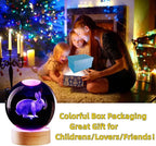 3D Crystal Ball Lamp with Lifelike LED Rabbit, 16 Color Changing Light, Dimmable Remote Control