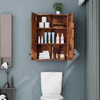 Bathroom Wall Cabinet Over Toilet Storage Cabinet 20x28 inch Brown Medicine Cabinets for Bathroom Storage Cabinet Space Saver with 2 Adjustable Shelves & 2 Doors