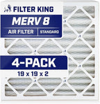 Filter King 19x19x2 Air Filter | 4-PACK | MERV 8 HVAC Pleated A/C Furnace Filters | MADE IN USA | Actual Size: 19 x 19 x 1.75"