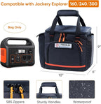 FRECOLSH Travel Carrying Case Compatible with Jackery Explorer 300/240/160, Portable Power Station Storage Case with Water- proof Bottom and Front Pockets for Jackery Accessories Solar Generator