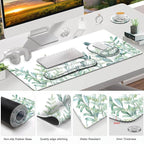 ToLuLu Desk Mat, XXL Large Mouse Pad Wrist Support Set，4 in1 Gaming Mousepad Desk Pad+ Ergonomic Mouse Pad with Wrist Rest + Keyboard Wrist Rest+Coaster for Home Office Computer Table, Green Grass