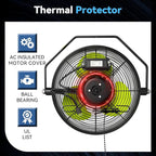 Fanqiebros 12 IN High Velocity Wall Mount Fan, 3 Speed Industrial Wall Fan with Sealed Motor, 2500 CFM Adjustable Air Circulator for Garage, Commercial, Greenhouse, Warehouse & Gazebo Use, UL Listed