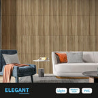 Art3d Slat Wall Panel, 3D Fluted Textured Panel 12-Tile 19.7 x 19.7in. - Walnut